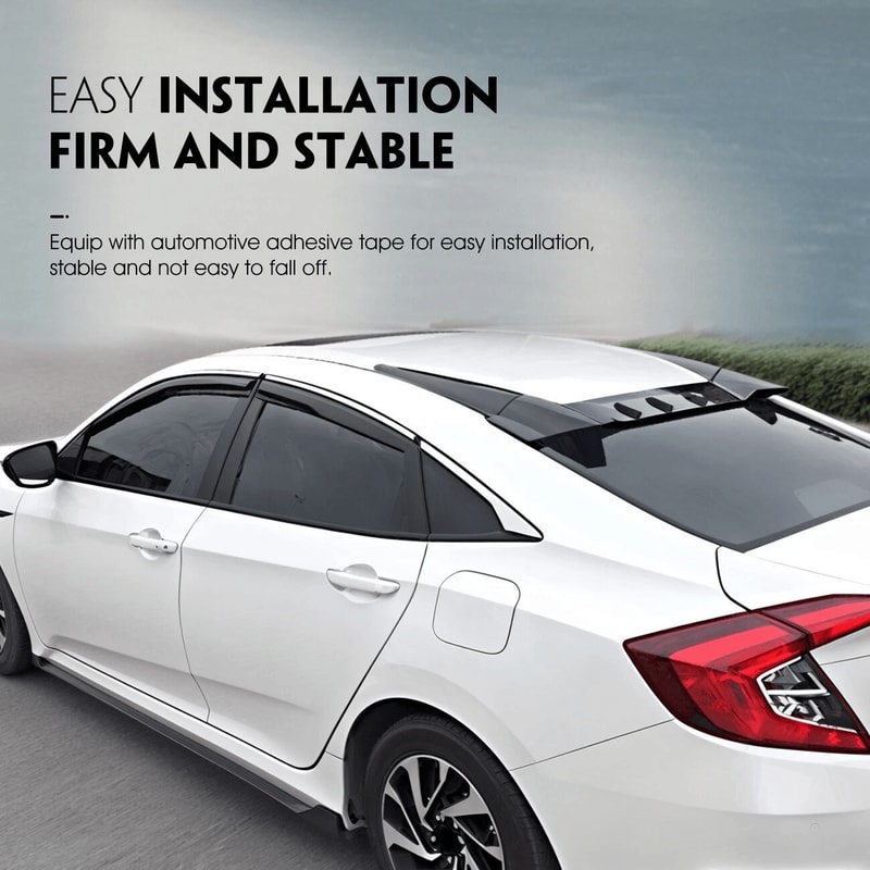 Window Rear Roof Spoiler For Honda Civic Glossy Black Durable Stylish Upgrade 11