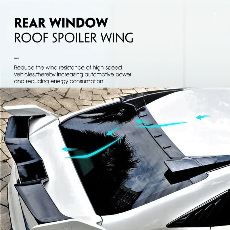 Window Rear Roof Spoiler For Honda Civic Glossy Black Durable Stylish Upgrade 12
