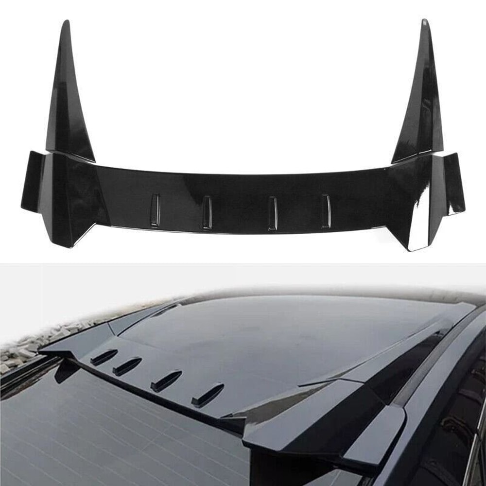 Window Rear Roof Spoiler For Honda Civic Glossy Black Durable Stylish Upgrade 0