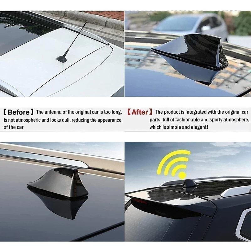 Universal Shark Fin Antenna Car Roof Antenna Cover AMFM Waterproof For Cars SUV Truck 9