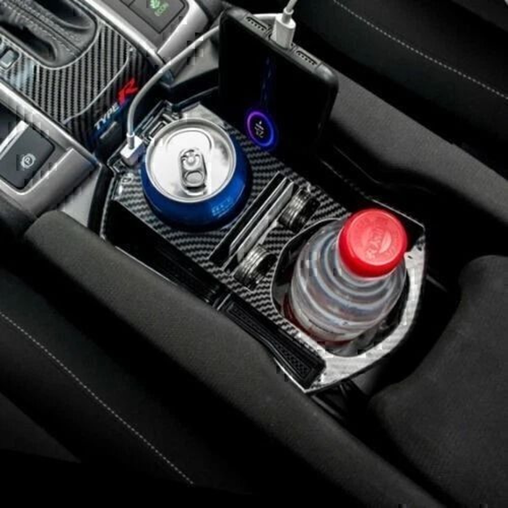 Honda Civic Carbon Fiber Console Organizer Cup Holder Insert For Sedan 0