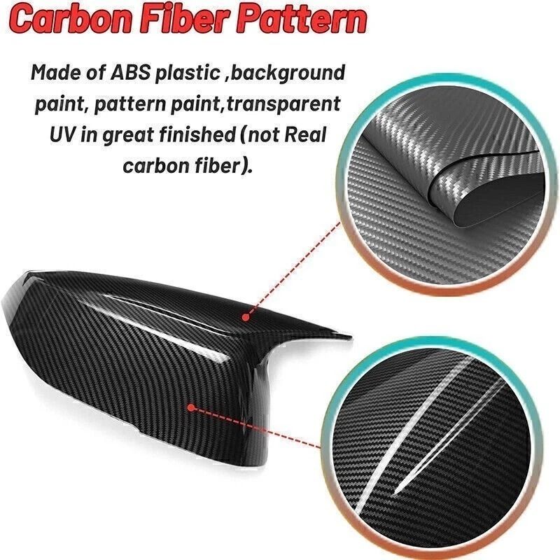 Infiniti M Style Mirror Caps Carbon Black Replacement Mirror Cover Pair 8