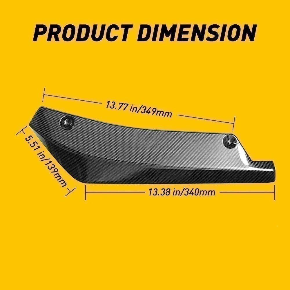 Universal Rear Bumper Diffuser Canards Carbon Fiber Style Splitter Protectors For Dodge And More 1