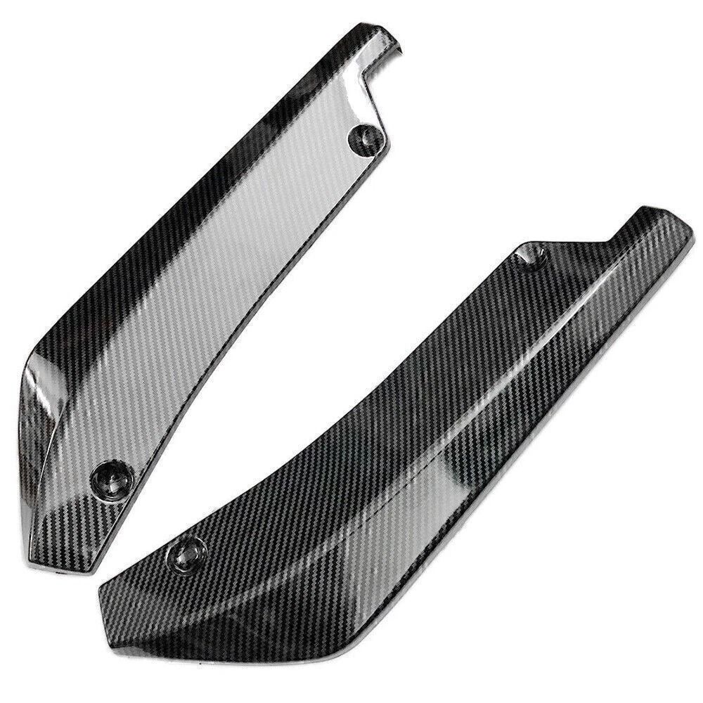 Universal Rear Bumper Diffuser Canards Carbon Fiber Style Splitter Protectors For Dodge And More 6