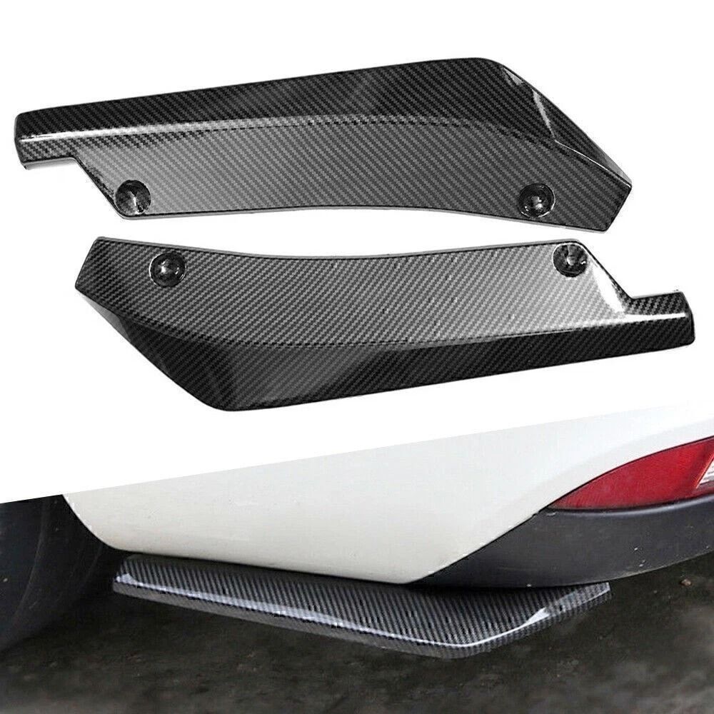 Universal Rear Bumper Diffuser Canards Carbon Fiber Style Splitter Protectors For Dodge And More 8