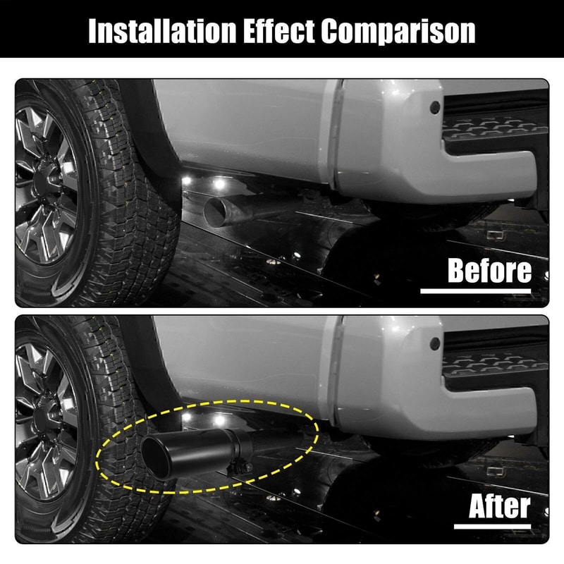 Black Chrome Toyota Tacoma Exhaust Tip Stainless Steel 11