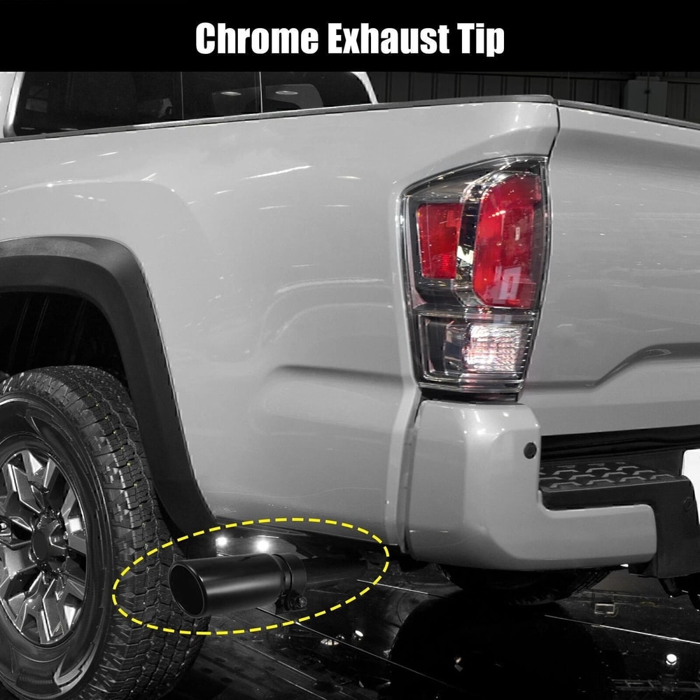 Black Chrome Toyota Tacoma Exhaust Tip Stainless Steel 12