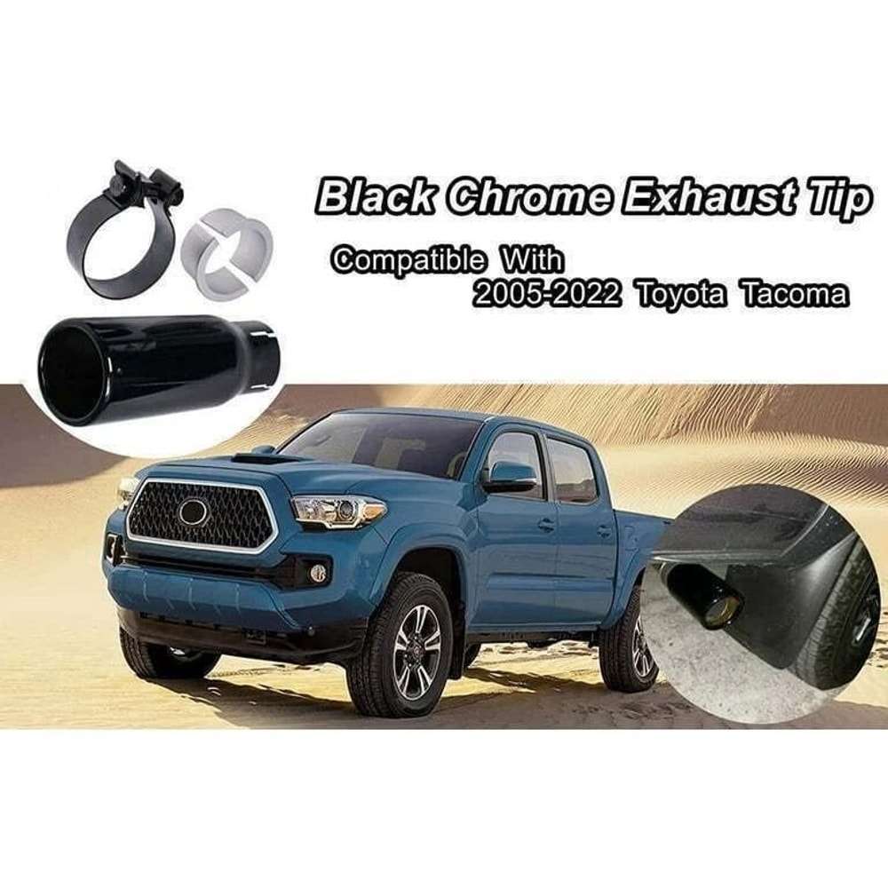 Black Chrome Toyota Tacoma Exhaust Tip Stainless Steel 14