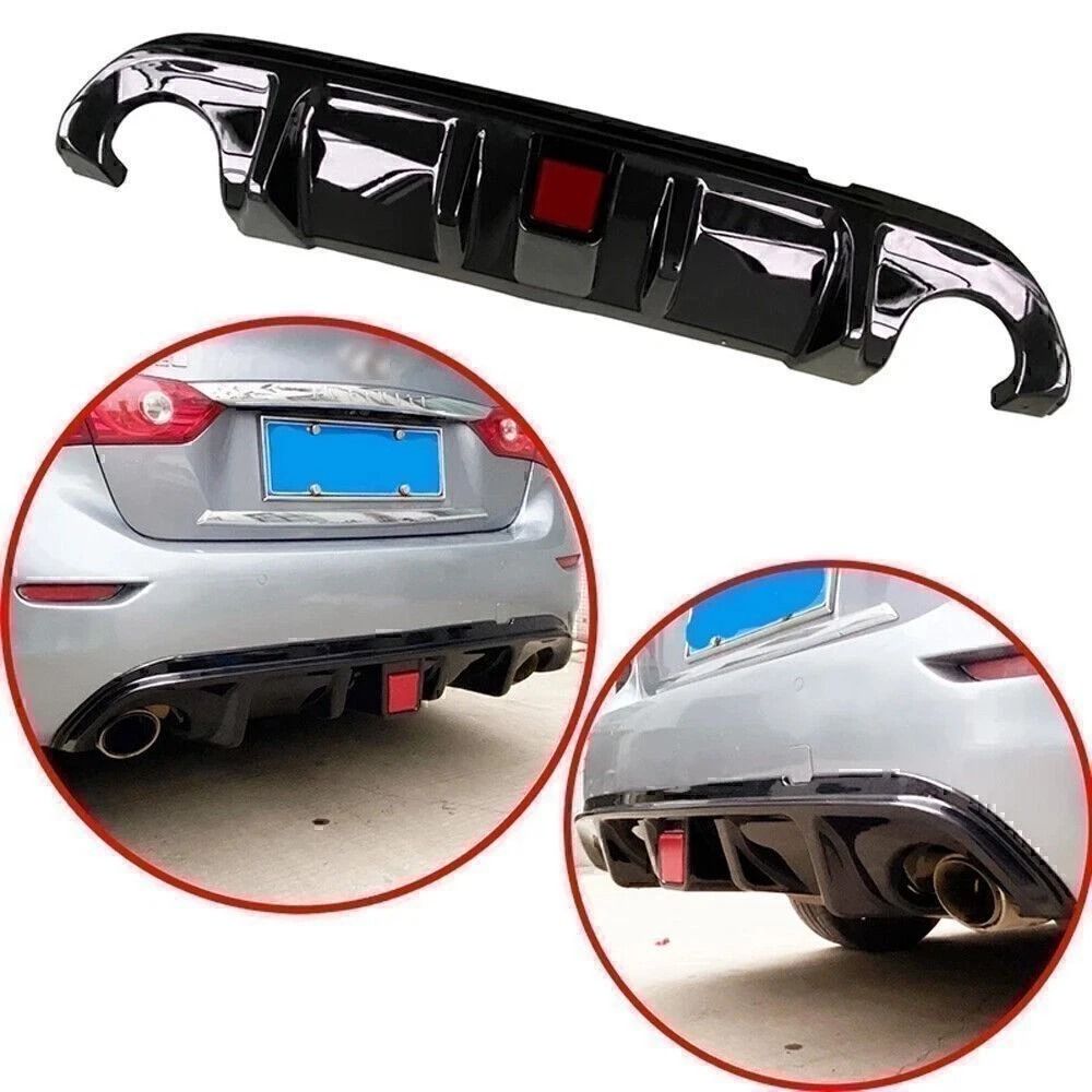 Infiniti Q50 Rear Diffuser With Light Gloss Black Rear Bumper Diffuser Lip 10