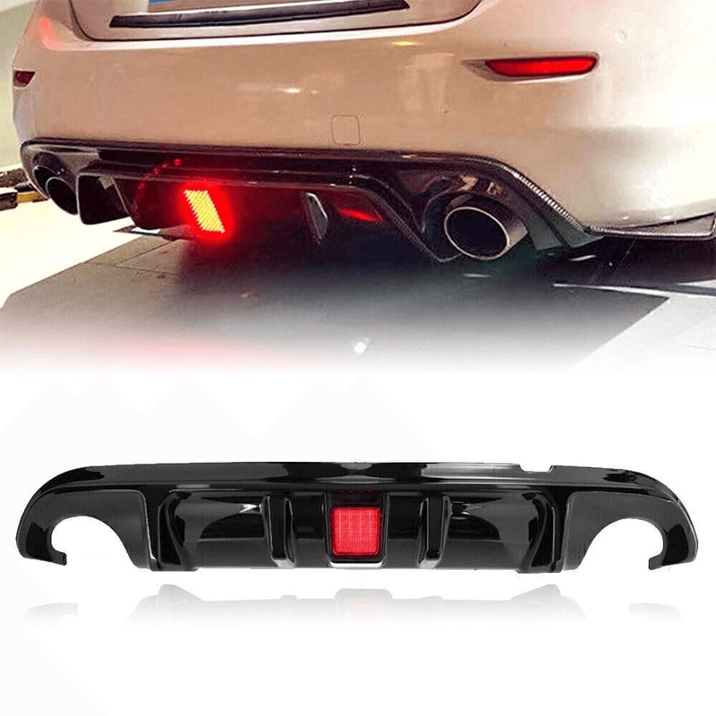 Infiniti Q50 Rear Diffuser With Light Gloss Black Rear Bumper Diffuser Lip 0