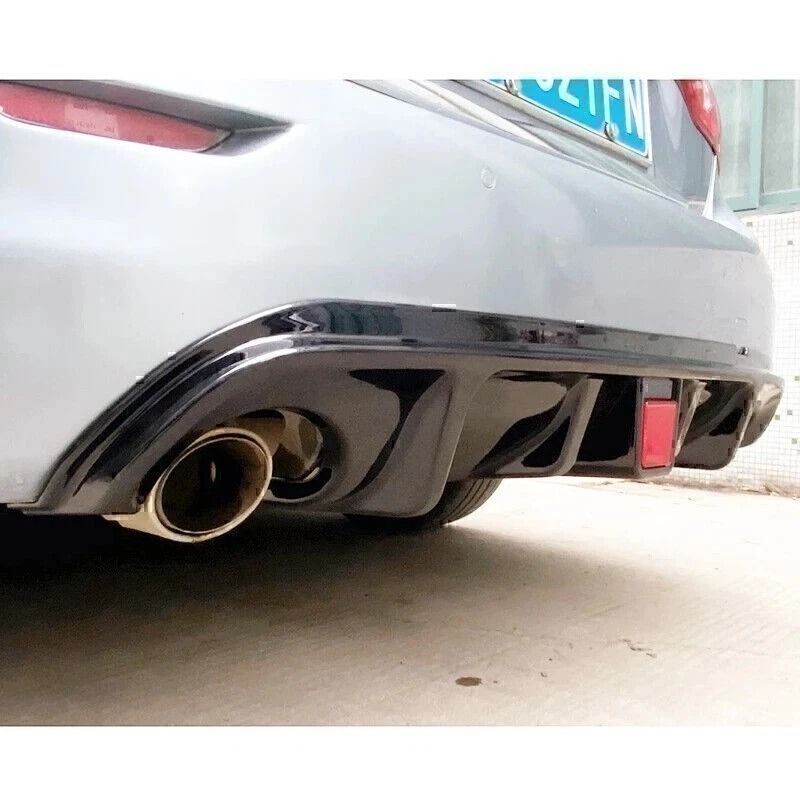 Infiniti Q50 Rear Diffuser With Light Gloss Black Rear Bumper Diffuser Lip 8