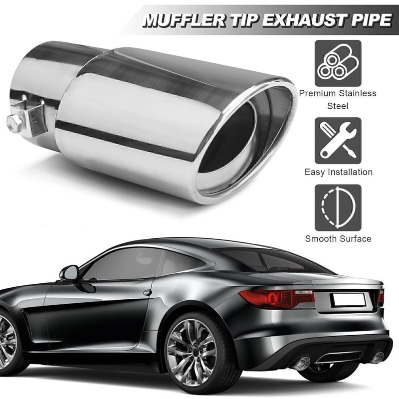 Universal Stainless Steel Exhaust Tip Chrome Rear Clamp On Exhaust Tip For Straight Tailpipes 9