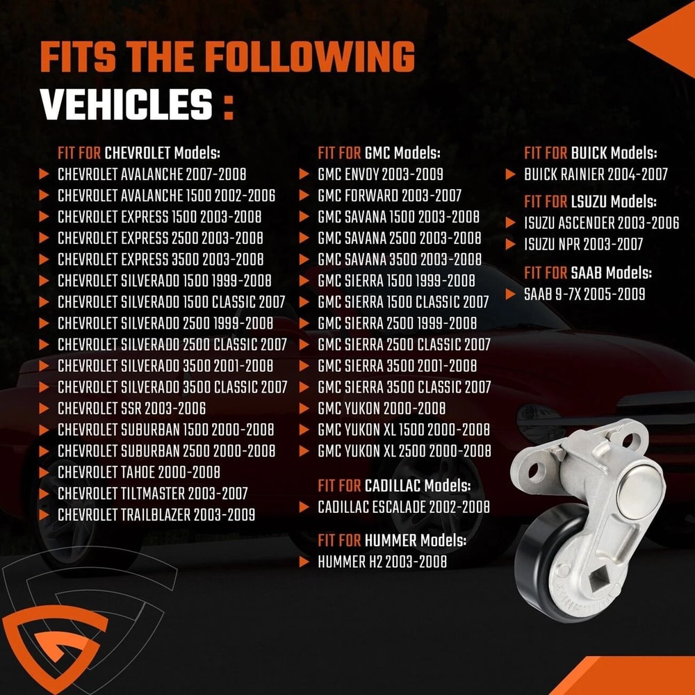 GM AC Drive Belt Tensioner Pulley For Chevy GMC 7