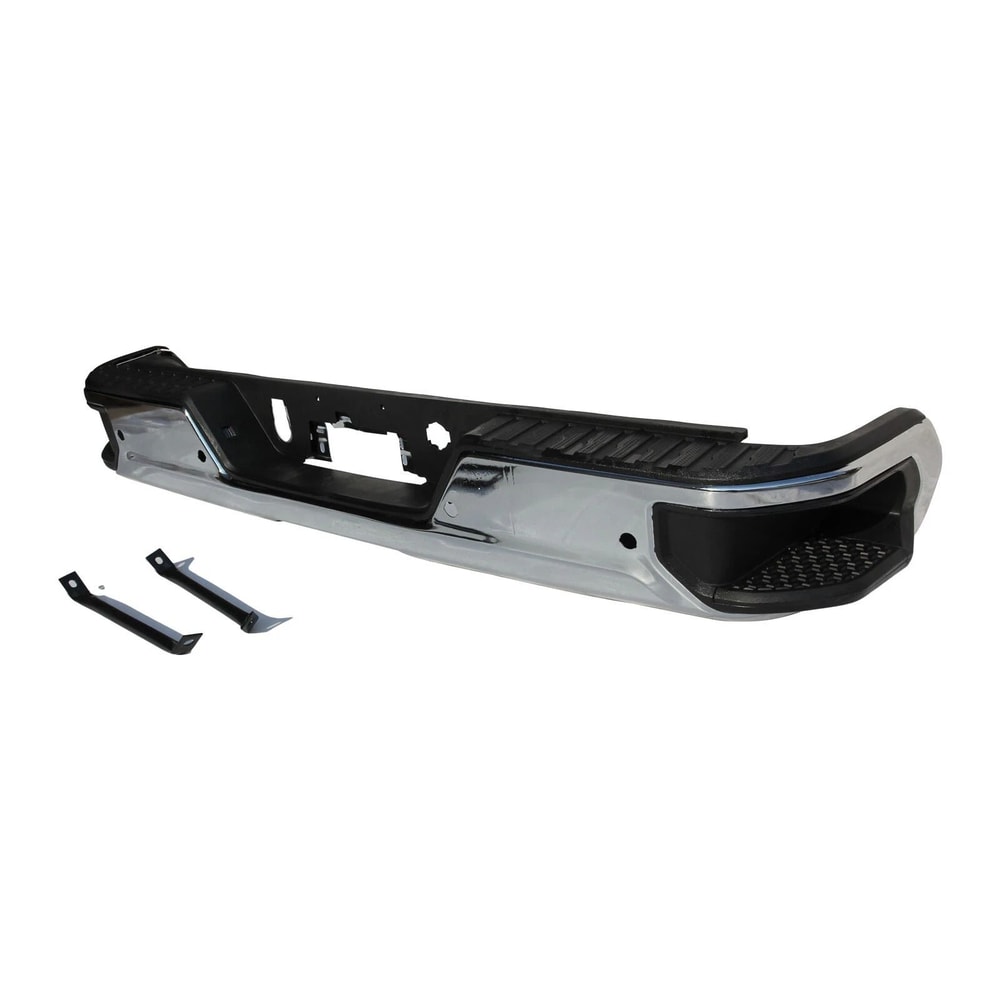 Chrome Rear Bumper Assembly For Sierra Silverado With Sensors 4