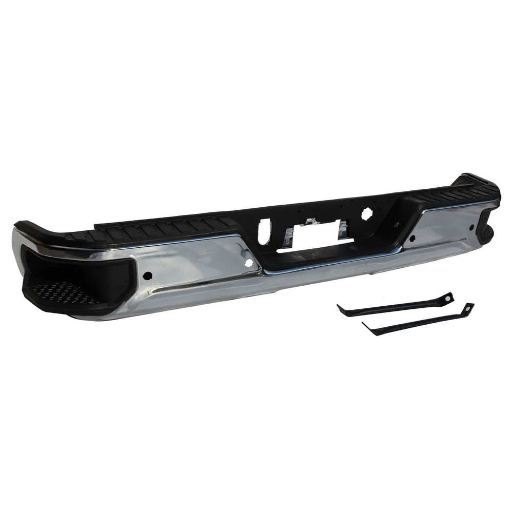 Chrome Rear Bumper Assembly For Sierra Silverado With Sensors 5