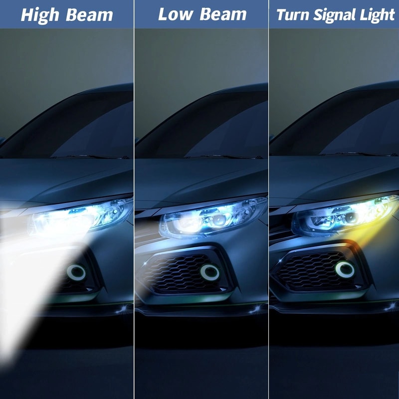 Projector Headlights Chrome Clear Set For Honda Civic LeftRight 2