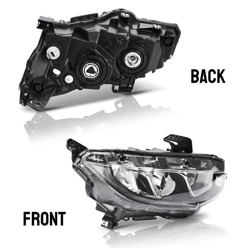 Projector Headlights Chrome Clear Set For Honda Civic LeftRight 4