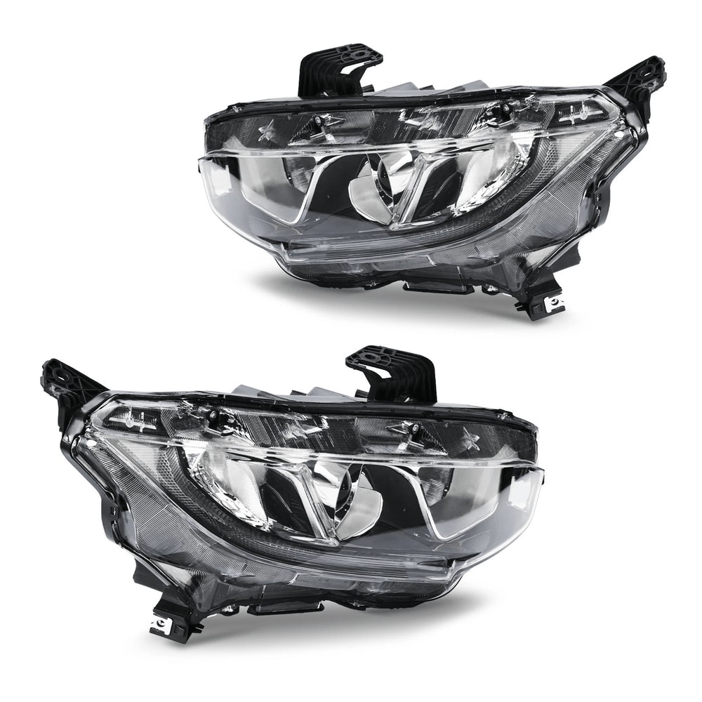 Projector Headlights Chrome Clear Set For Honda Civic LeftRight 0