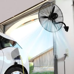 oscillating high velocity industrial wall mounted fan heavy duty, black