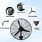 Oscillating High Velocity Industrial Wall Mounted Fan Heavy Duty Black 4