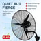 Oscillating High Velocity Industrial Wall Mounted Fan Heavy Duty Black 9