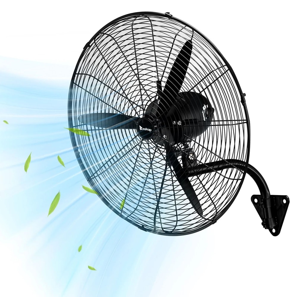 Oscillating High Velocity Industrial Wall Mounted Fan Heavy Duty Black 11
