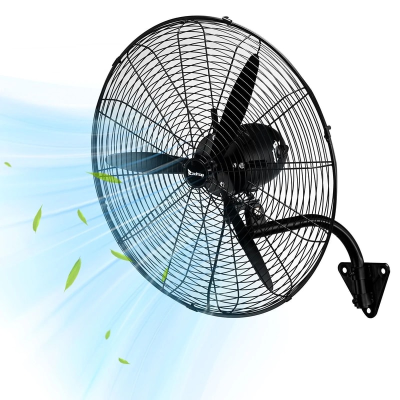 Oscillating High Velocity Industrial Wall Mounted Fan Heavy Duty Black 11