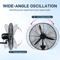 Oscillating High Velocity Industrial Wall Mounted Fan Heavy Duty Black 7