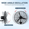 Oscillating High Velocity Industrial Wall Mounted Fan Heavy Duty Black 7