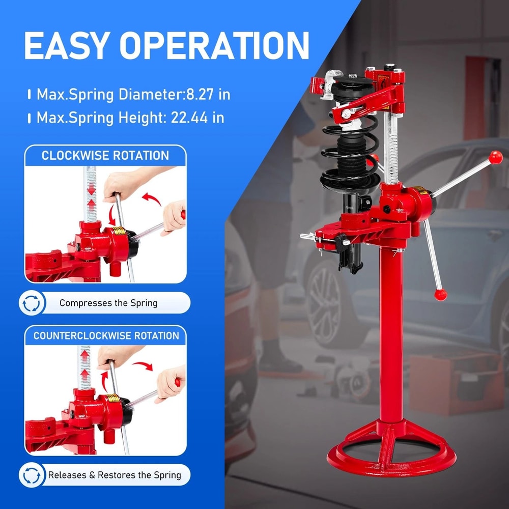 Auto Spring Compressor Hand Operated Strut Removal Tool Vehicle Repair Equipment Red 4