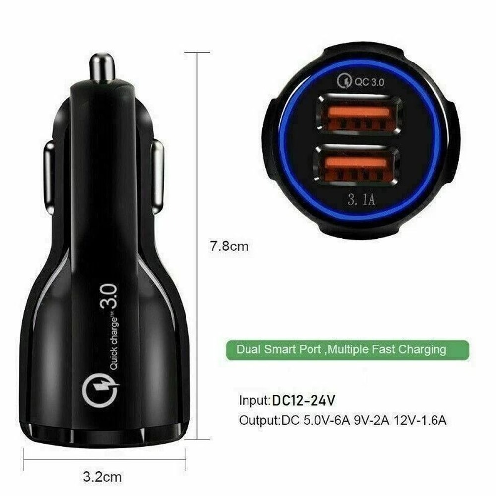 Fast Car Charger Dual USB Car Charger For IPhone Samsung Android 1