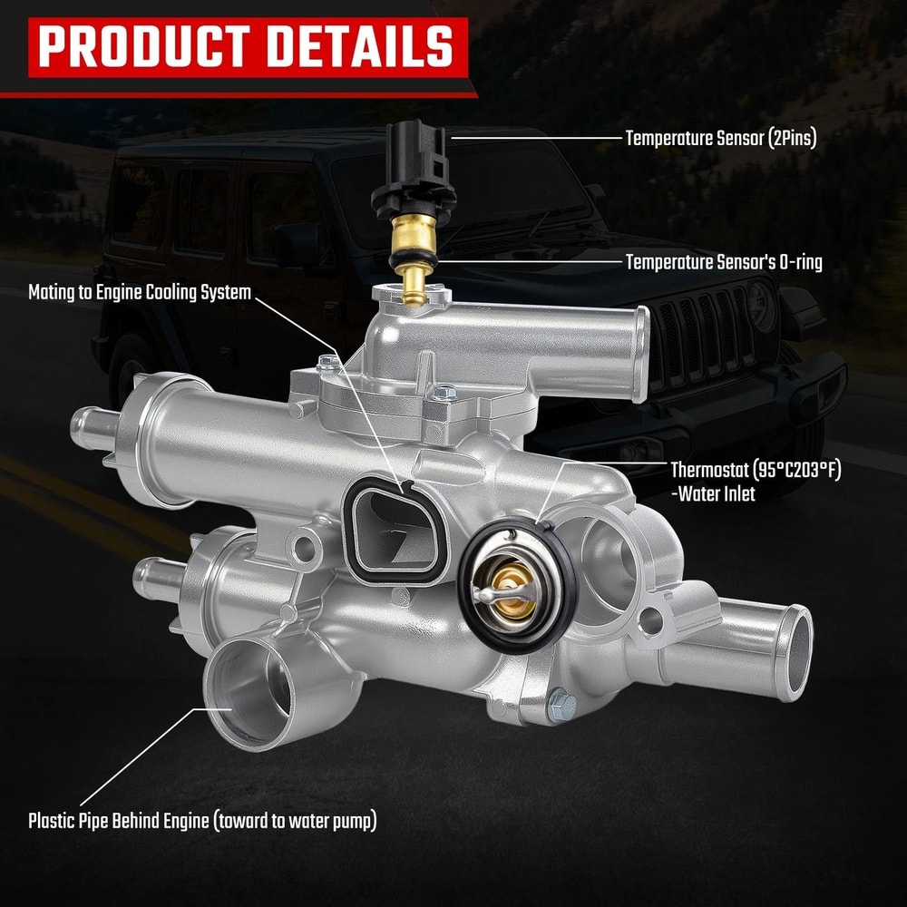 Upgraded Aluminum Thermostat Housing Assembly For Dodge Caliber Journey Compass Patriot 15