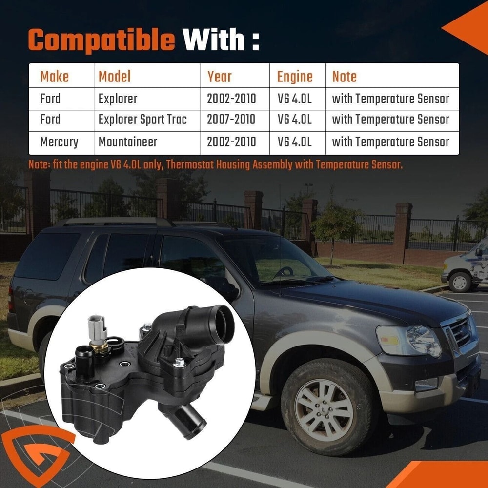 Ford Explorer Thermostat Housing Assembly With Sensor Replacement 2