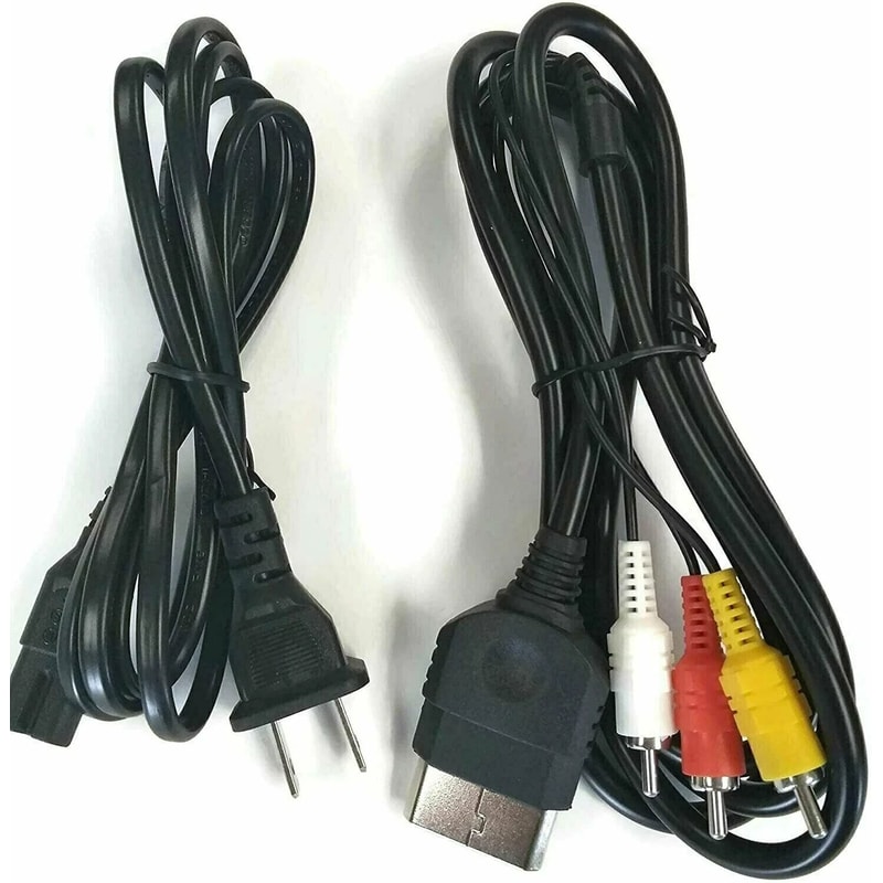 Original Xbox AV Cable Power Cord Bundle For Classic Console RCA TV Setup 0