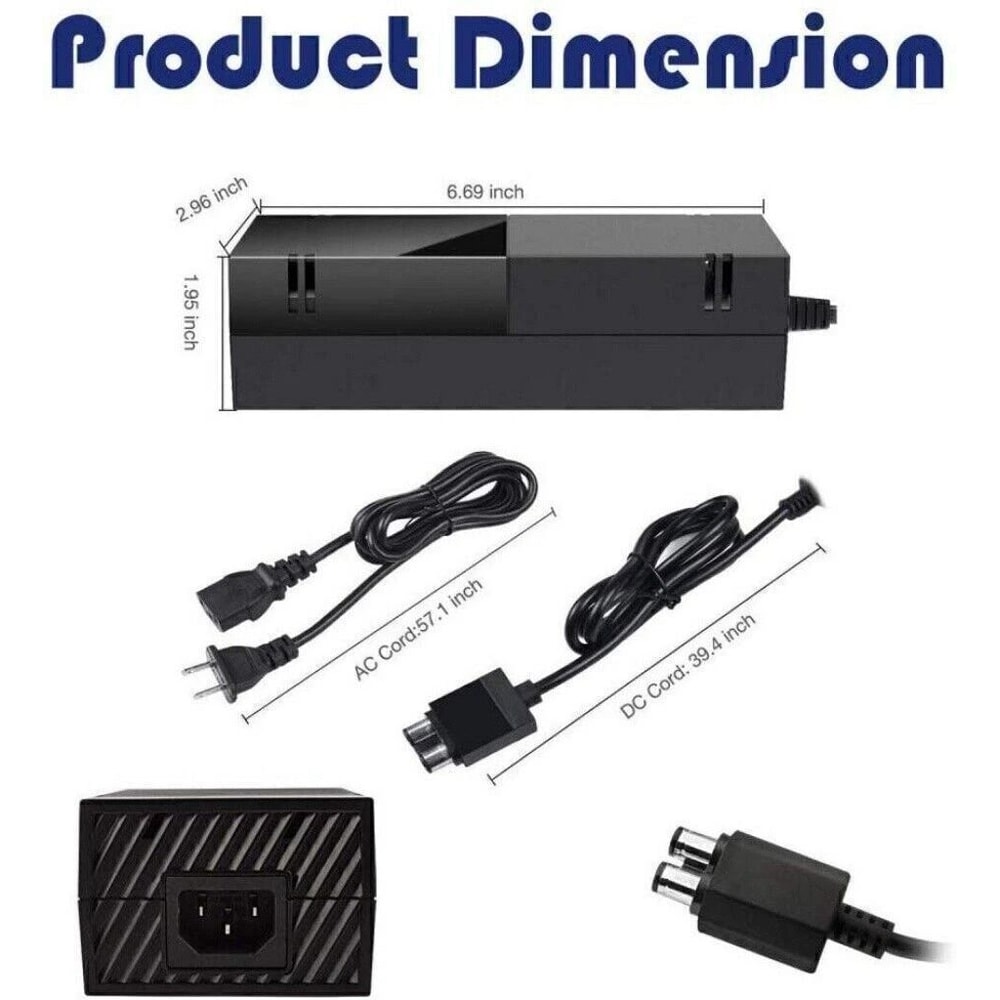Replacement Xbox One Power Supply With Cord AC Adapter For Original Console 8