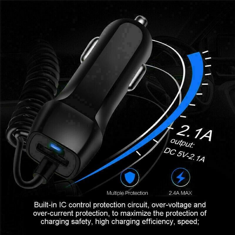 Fast IPhone Car Charger With Lightning Cable Dual Port Adapter 2