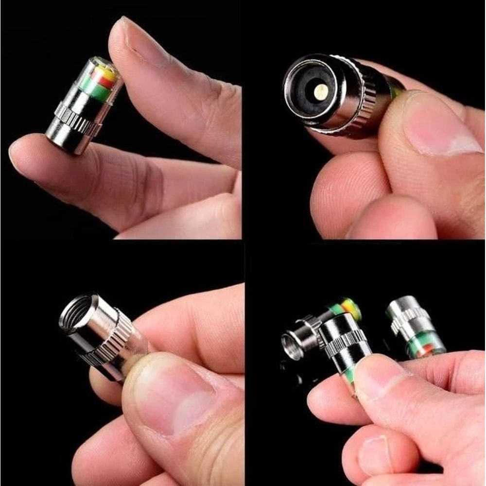 Tire Pressure Monitor Valve Caps 3 Color Alert TPMS Valve Caps For Safer Daily Driving 1