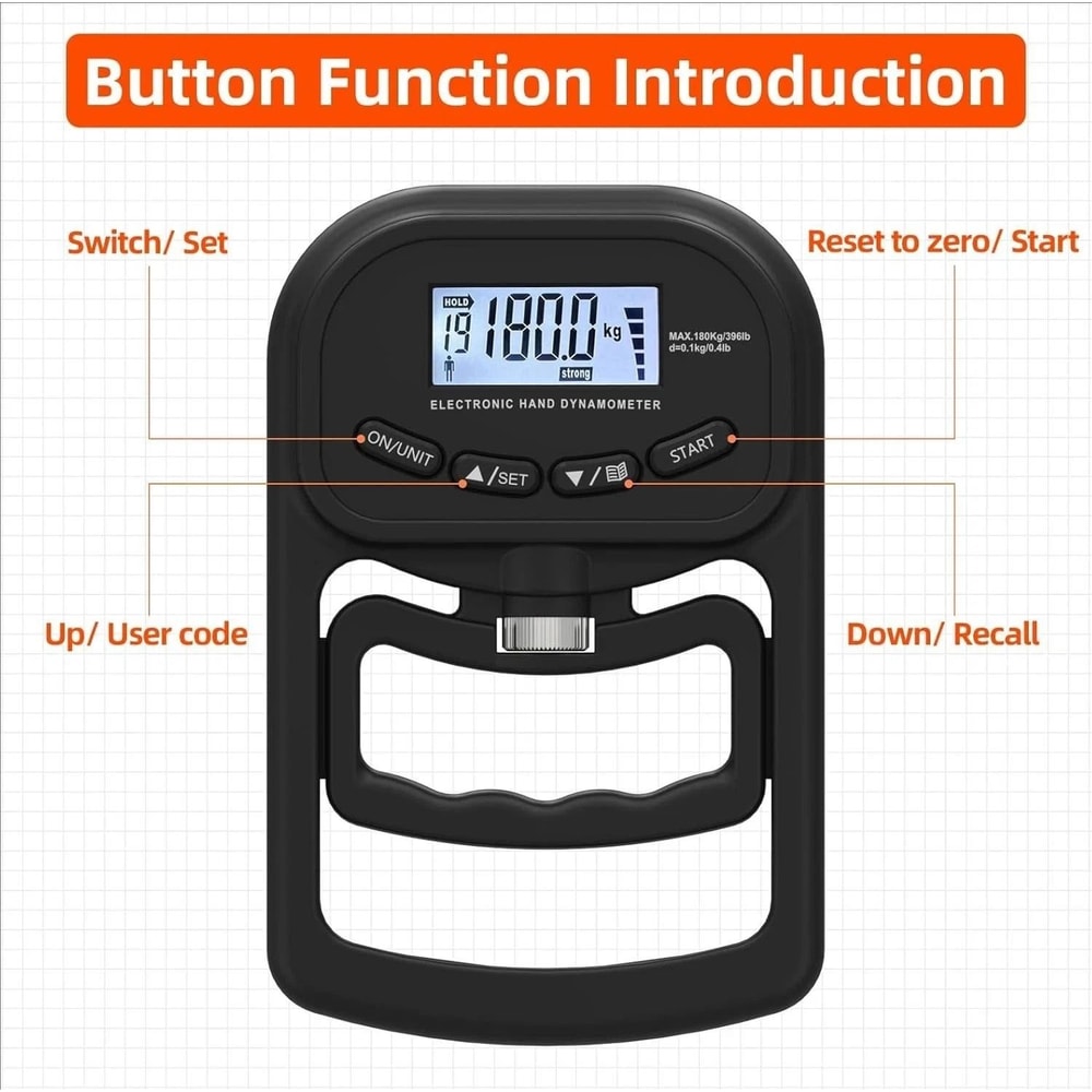 Grip Strength Tester Trainer Dynamometer Handgrip Measurer Meter 4