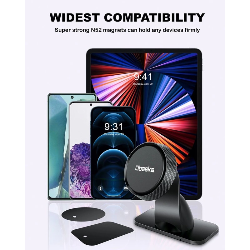 Magnetic Car Phone Mount Dashboard Holder With Strong Grip And 360 Rotation 1