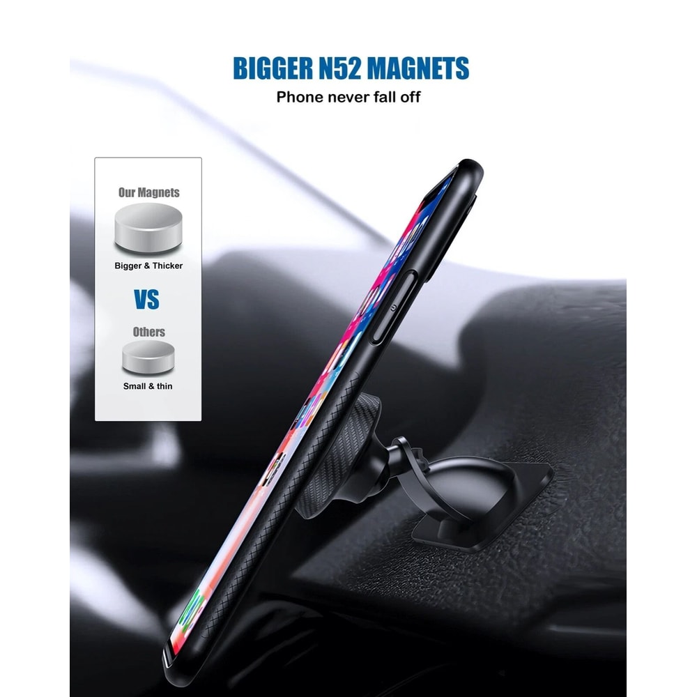 Magnetic Car Phone Mount Dashboard Holder With Strong Grip And 360 Rotation 5