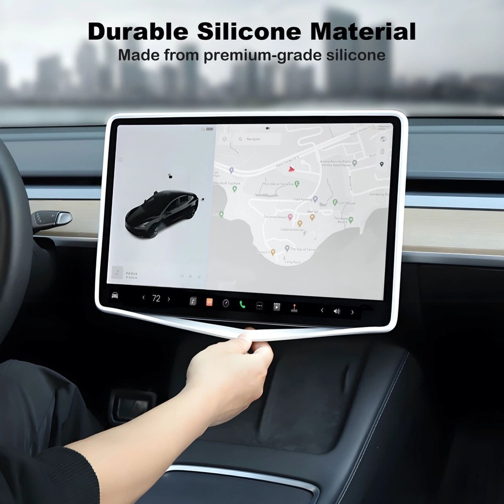 Tesla Model 3 Model Y Silicone Screen Frame Protector Screen Edge Guard 2