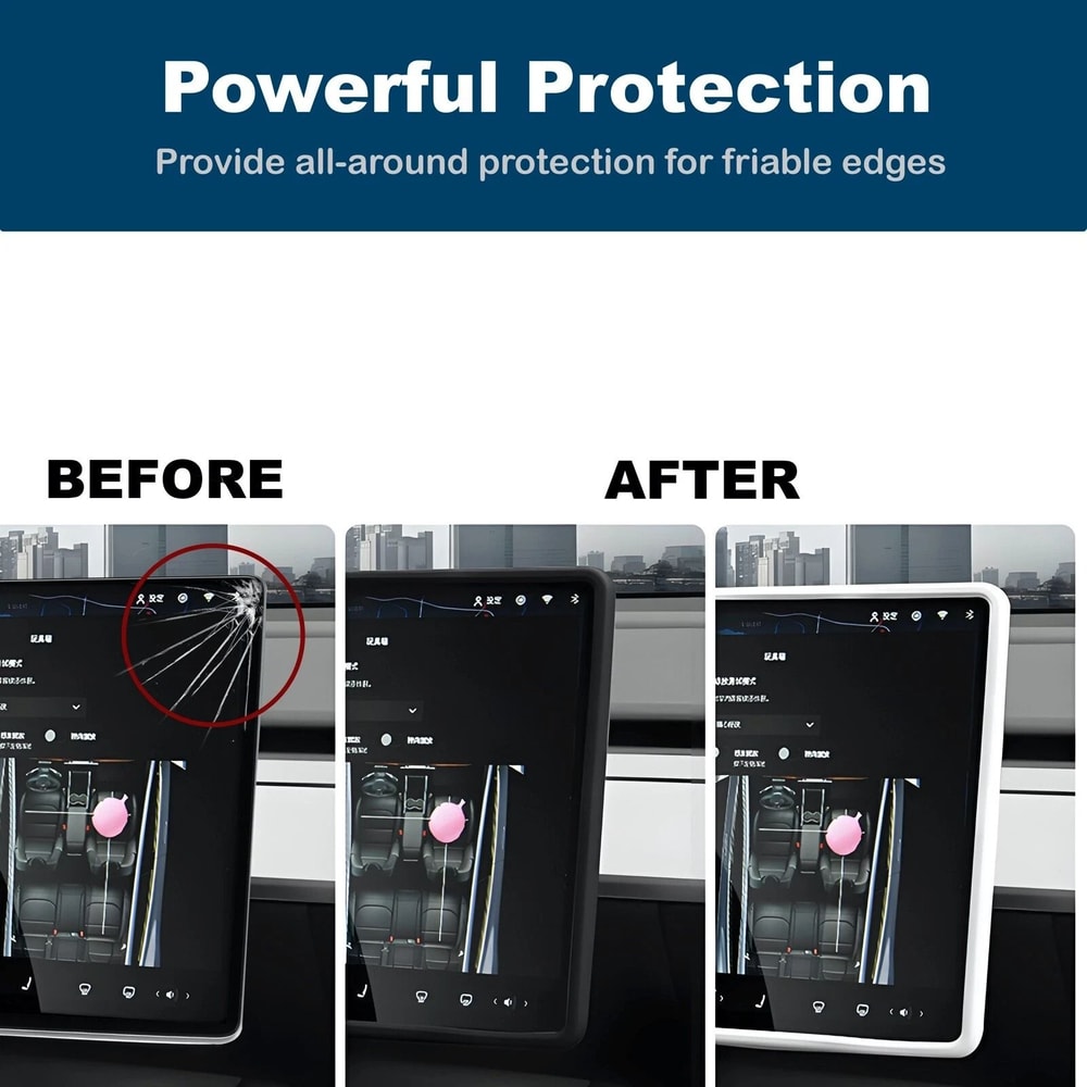 Tesla Model 3 Model Y Silicone Screen Frame Protector Screen Edge Guard 3