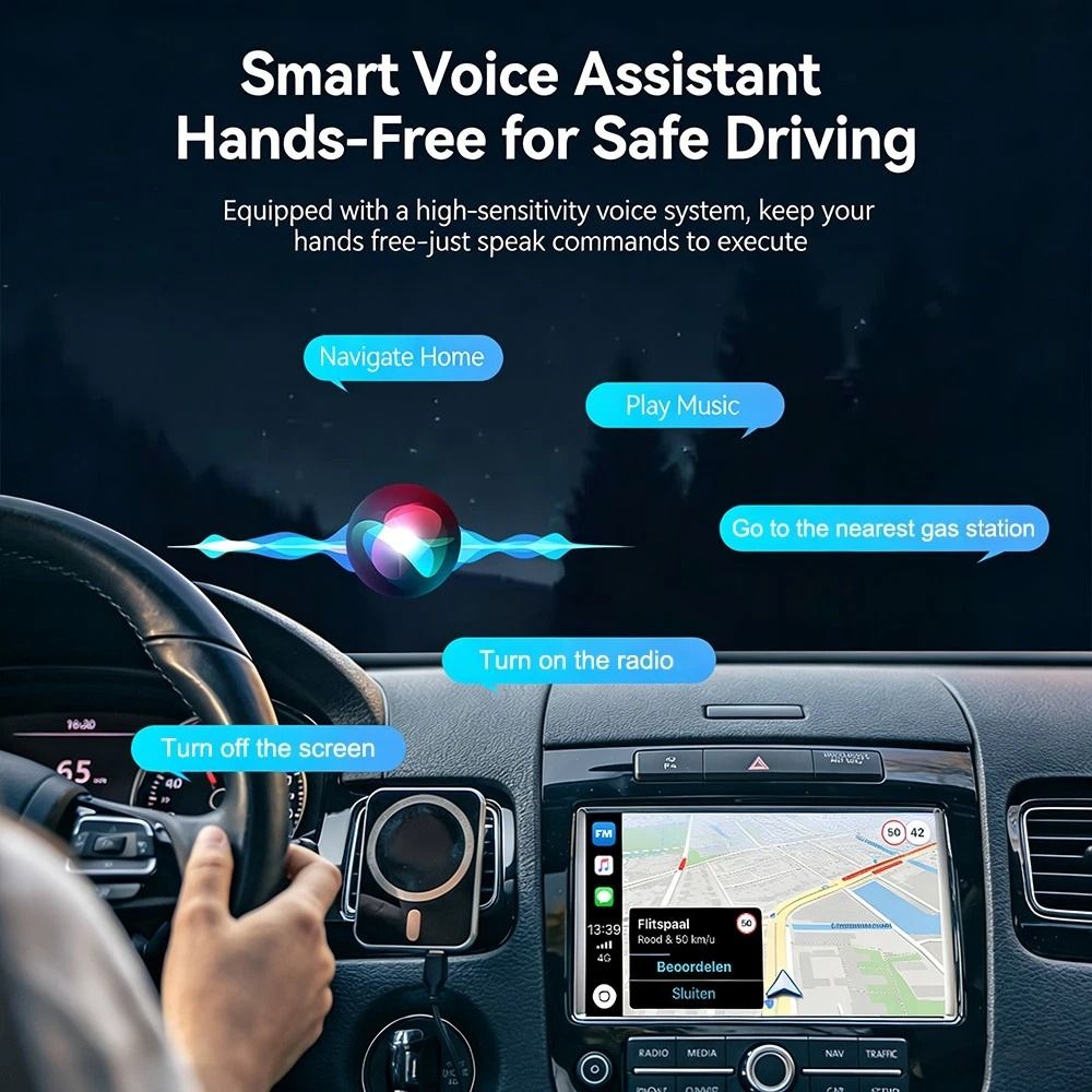 Wireless CarPlay Adapter With Android Auto AirPlay And Miracast 9