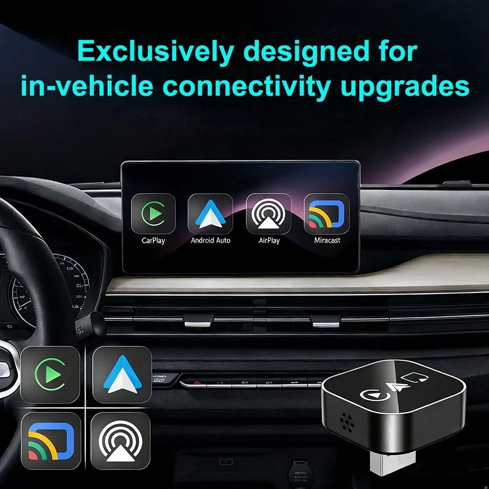 Wireless CarPlay Adapter With Android Auto AirPlay And Miracast 12