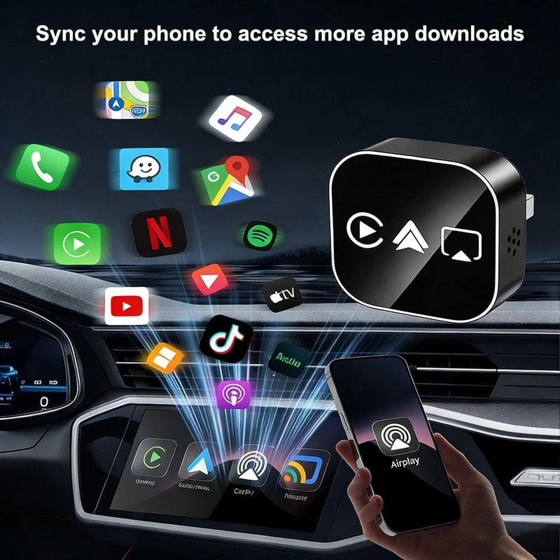 Wireless CarPlay Adapter With Android Auto AirPlay And Miracast 6