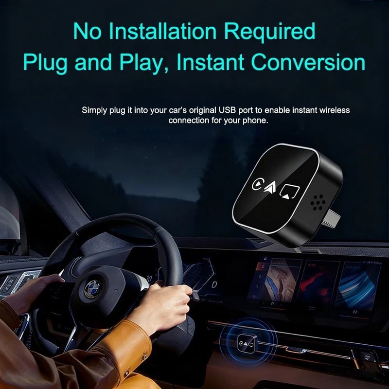 Wireless CarPlay Adapter With Android Auto AirPlay And Miracast 8