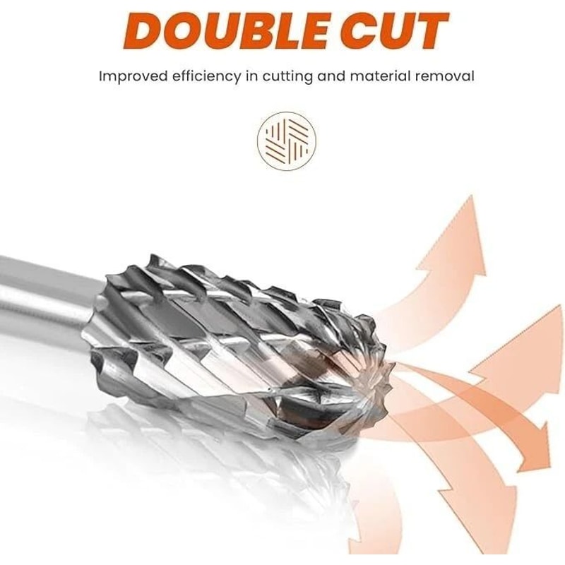 Tungsten Carbide Burr Set Shank Double Cut Rotary Bits For Dremel 3