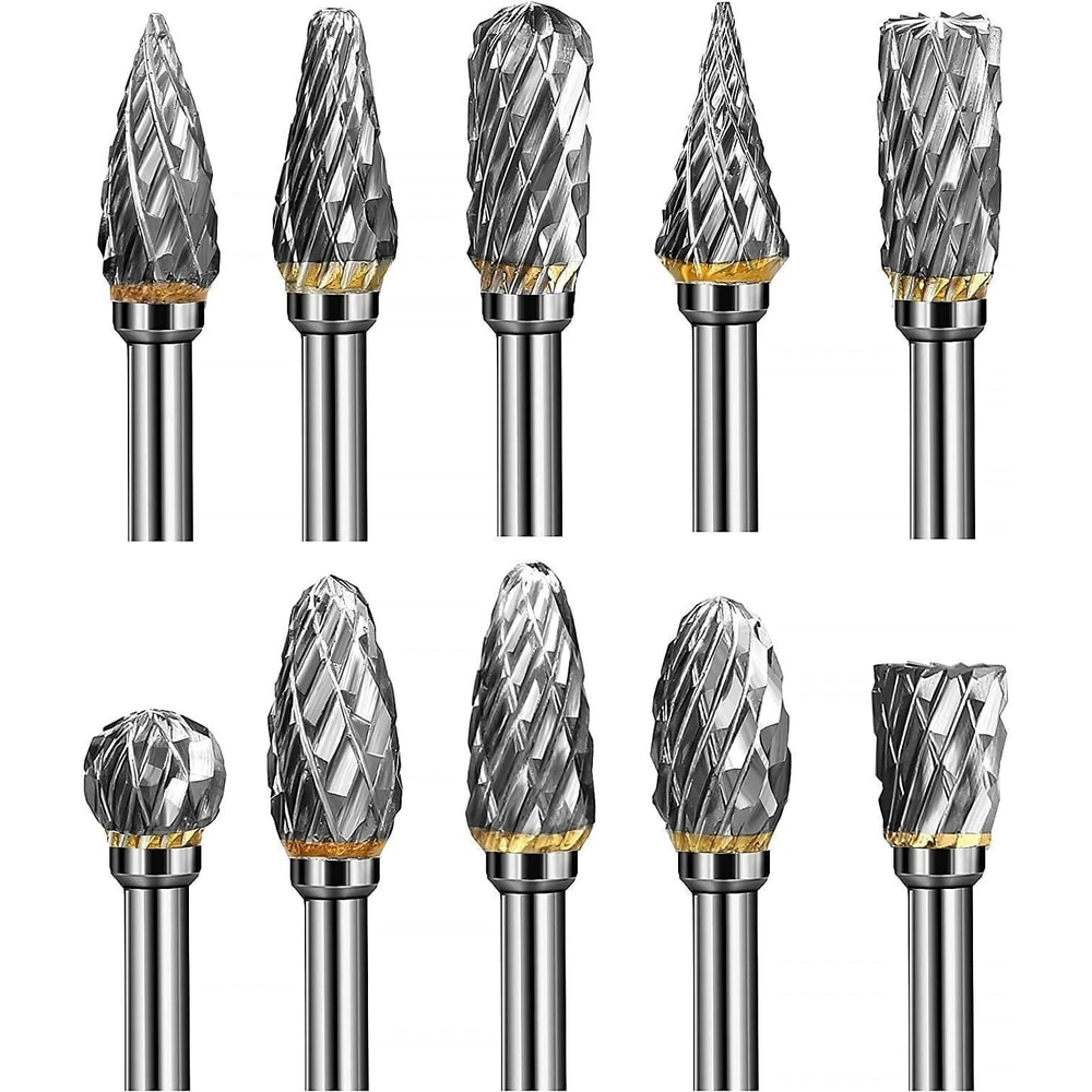 Tungsten Carbide Burr Set Shank Double Cut Rotary Bits For Dremel 0