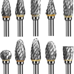 tungsten carbide burr set shank double cut rotary bits for dremel