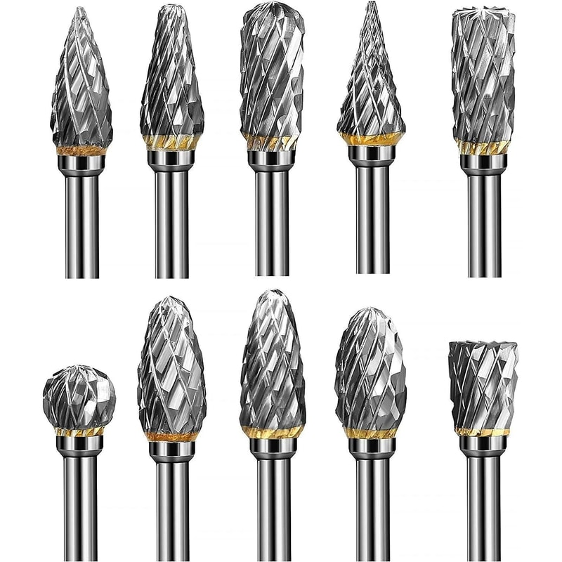 Tungsten Carbide Burr Set Shank Double Cut Rotary Bits For Dremel 0